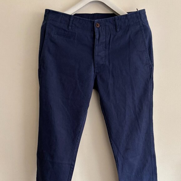 $260 BNWT Wings + Horns 5 Pocket Button Fly Indigo/ Navy Chinos/ Pants - 32 x 30 - Picture 1 of 13